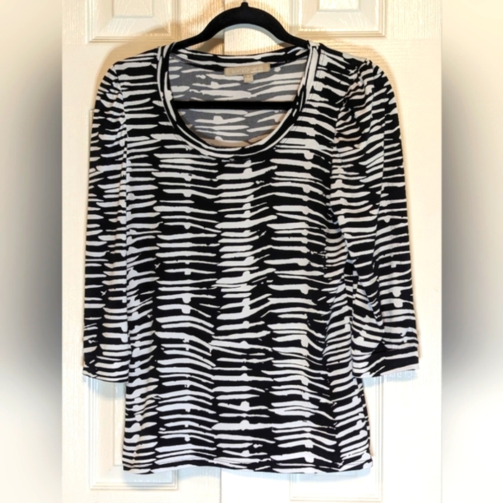 5/$25 Chic Zebra Print Top with Three-Quarter Sleeves